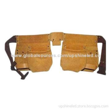 11 Pockets Nail and Tool Bag in Split Suede, Riveted for More Strength, Colors and Designs Accepted